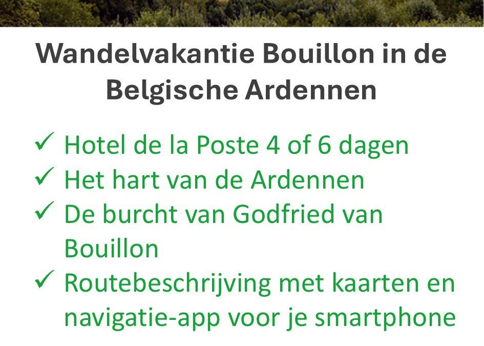 Eigen-Wijze Reizen – België – wandelvakantie – Bouillon